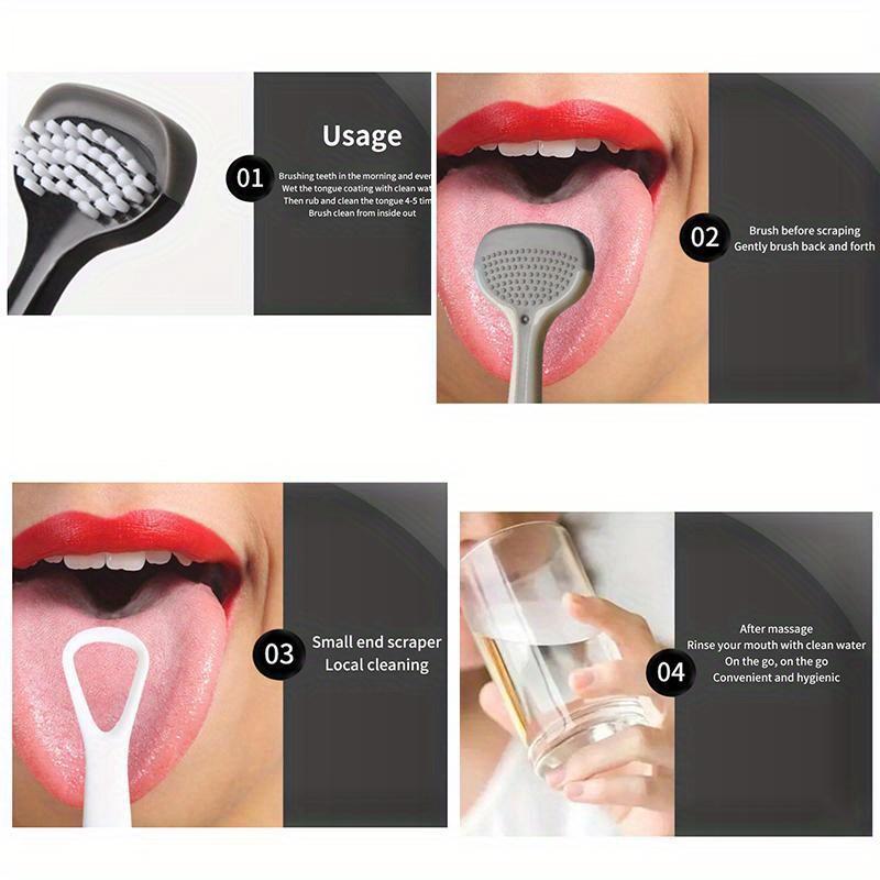 1PC Tongue Scraper Tongue Scraping Plate Oral Cleaning Brush Reusable Fresh Breath Oral Hygiene Care Cleaning Tool