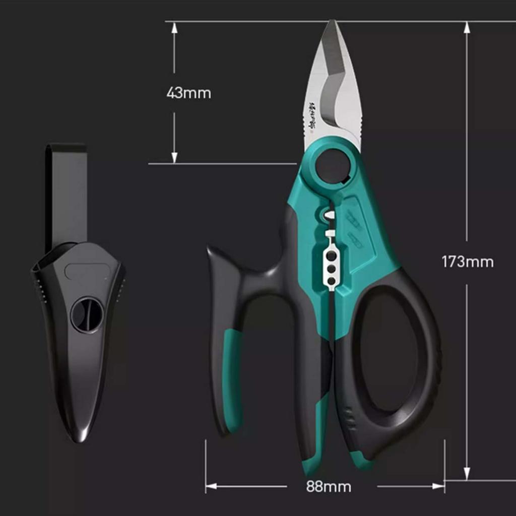 Multi-functional Electrician Scissors, Wire Stripping Cutting Crimping Pliers