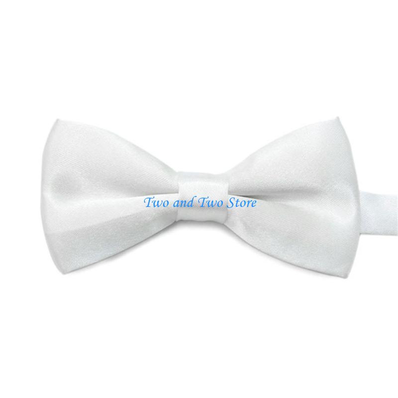 HX6F Kids Double Layer BowTie For School Event Birthday Party Soft Polyester Adjustable Neckband for Children Formal Occasion