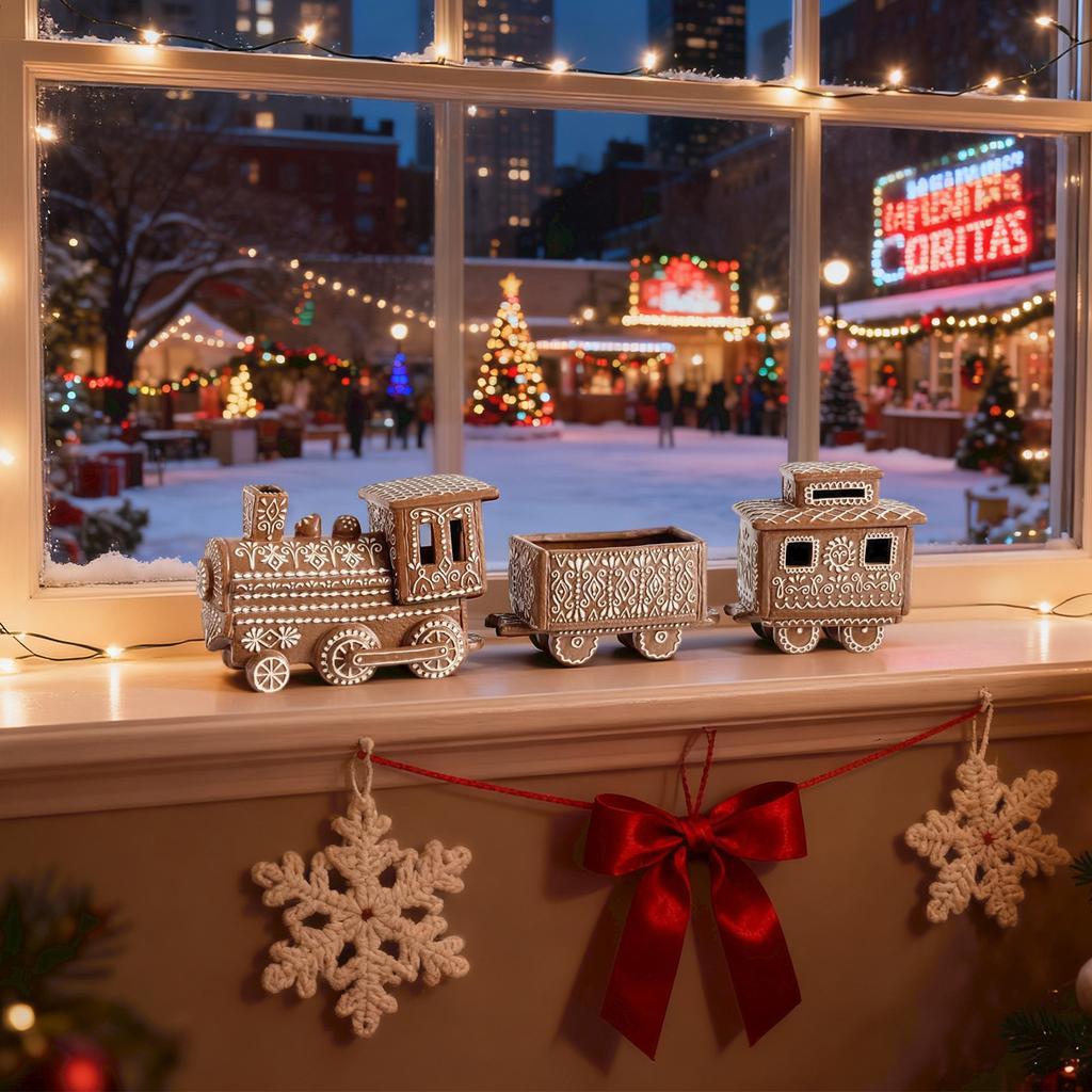 Christmas Table Decoration Hollow Gingerbread House Winter Holiday Table Decoration Warm Led Lights Holiday Gift