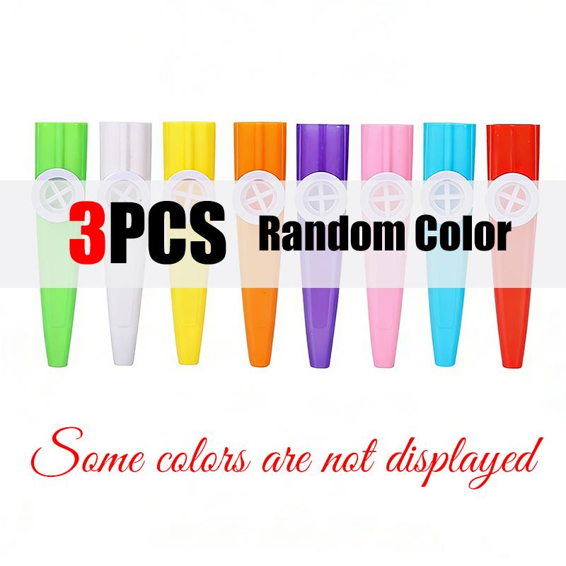 3-9PCS Plastic Kazoo Whistle Random Mixed Color Flute Whistle Harmonica Musical Instrument Educational Prop for Music Lovers ZYF