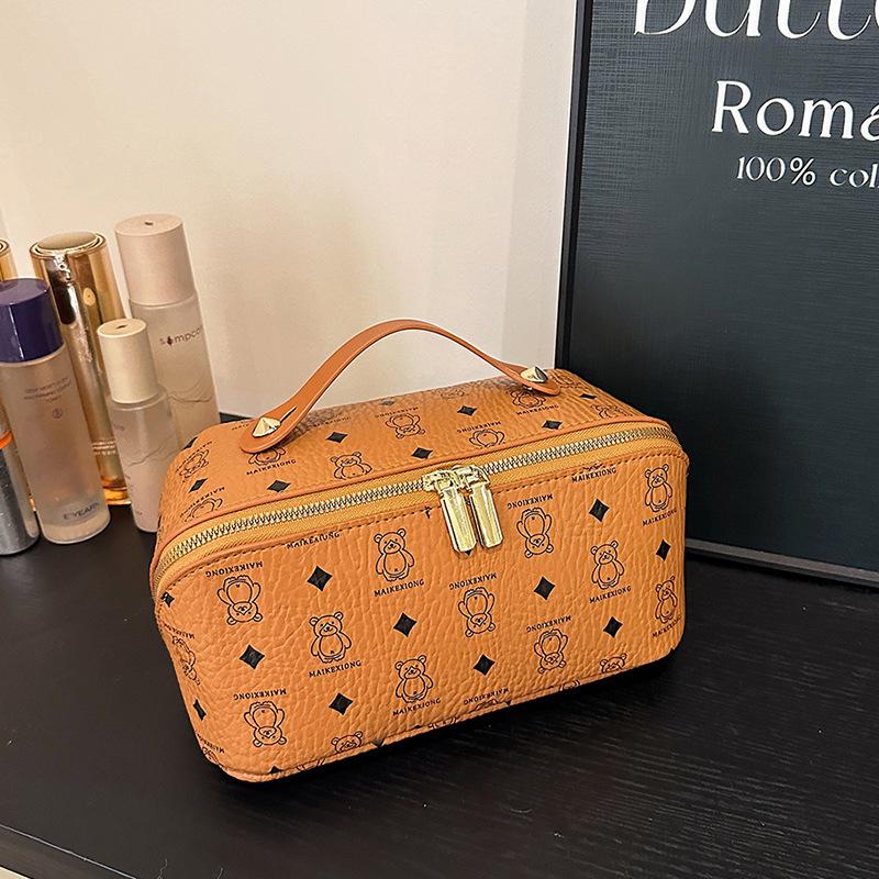 PU pillow new cosmetic bag women s portable cosmetics storage bag travel large-capacity toilet bag