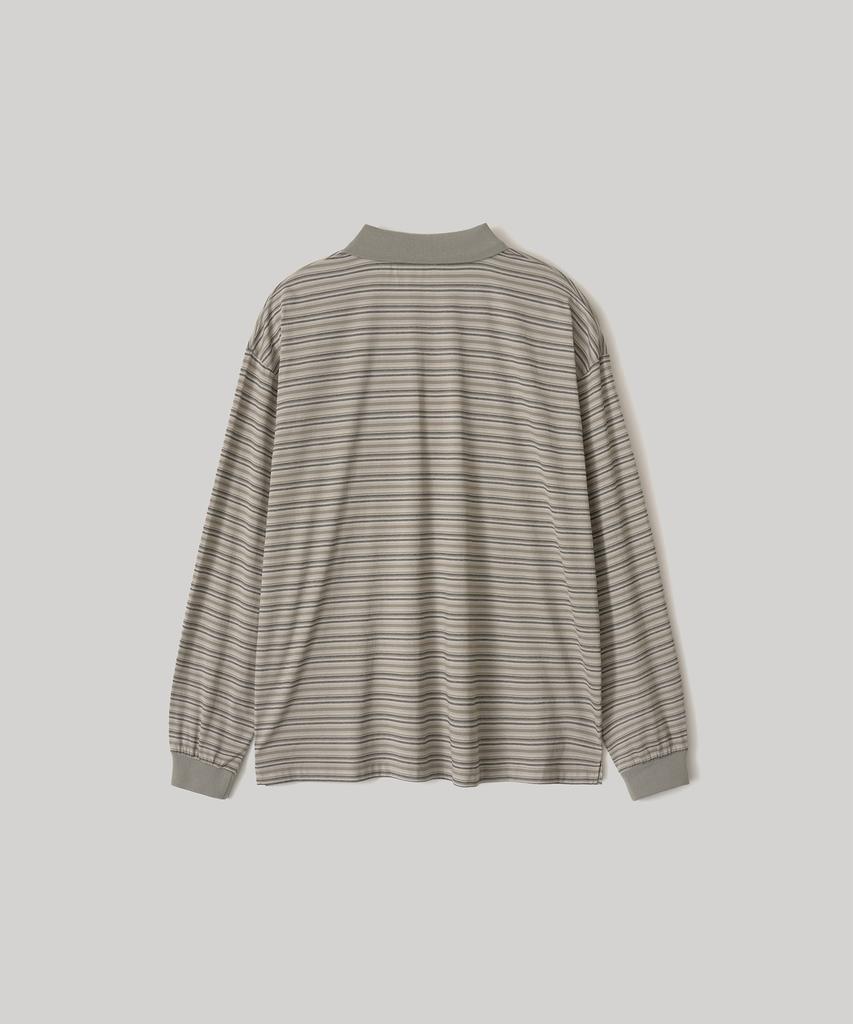 ANOTHER OFFICE Brief Stripe Rugby T (Light Khaki)