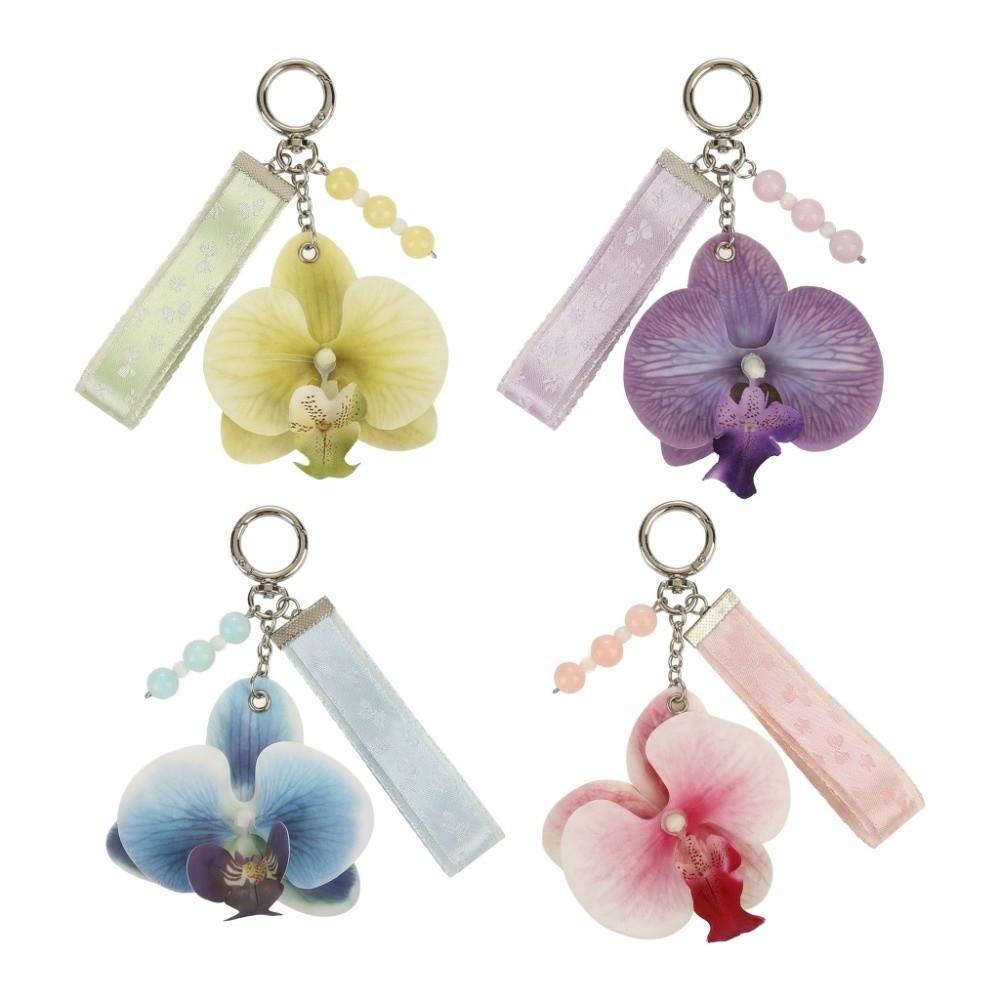 Mode Simulation Blume Orchidee Lilie Schlüsselanhänger Rucksack Dekoration Bunter Simulation Blume Schlüsselring Geschenke Blume Tasche Anhänger