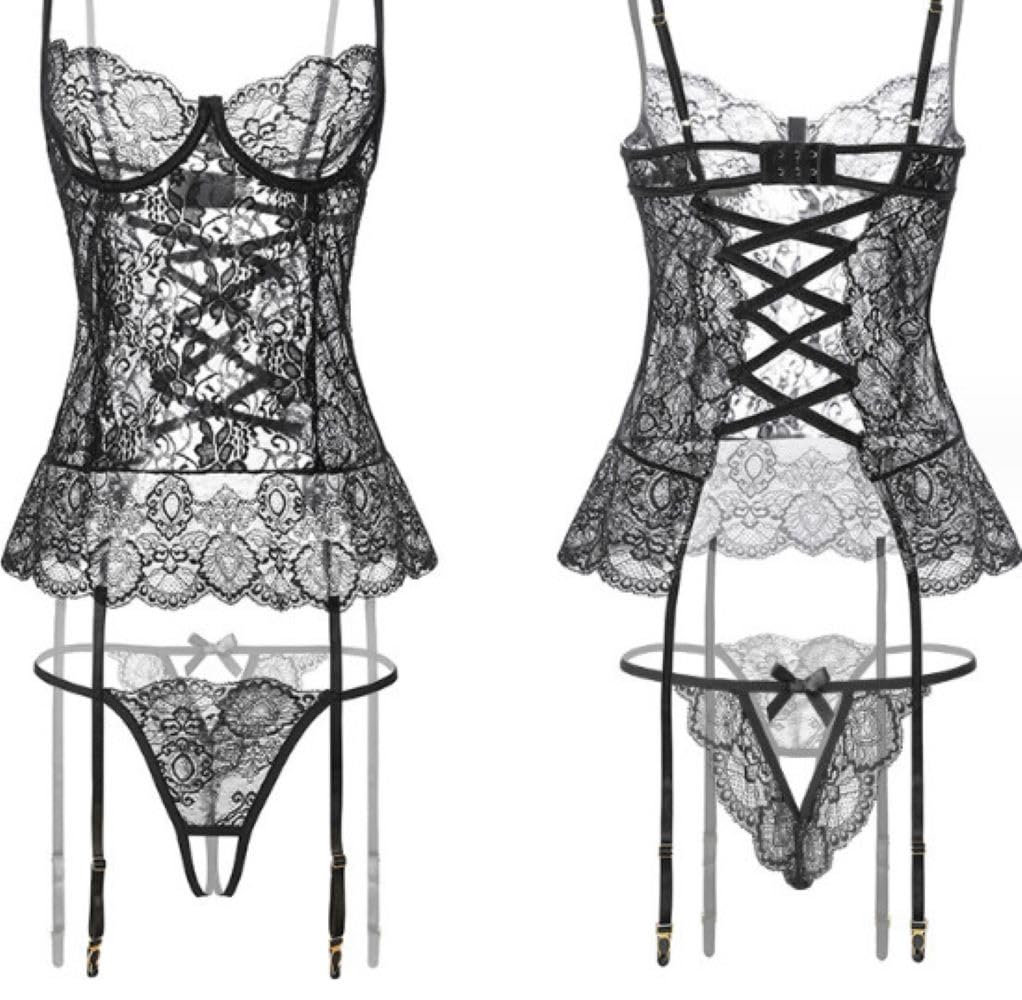 Sexy Lingerie Set Fishnet One Piece Lace Pantyhose Mini Underwear Ladies One Size Fits Most Costume Christmas Popular Lingerie Dp604 [DREAMPARTY]