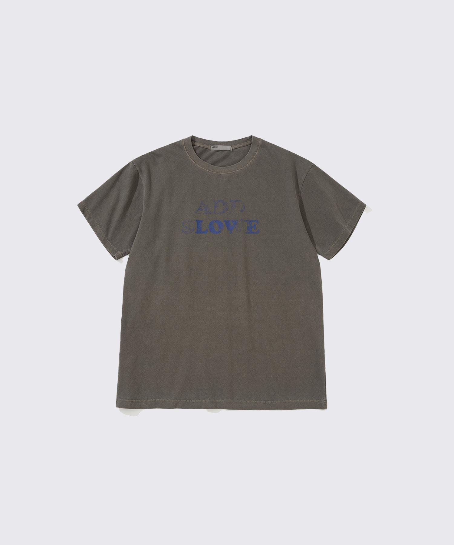 Add Slow Vintage Washed Love T-Shirt (Brown) Brown/0