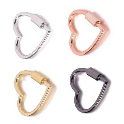 Heart Shaped DIY Accessories Opening Buckle Metal Spring Gate Ring Keychain Dog Chain Connection Buckles Bag Lanyards Clip Hook