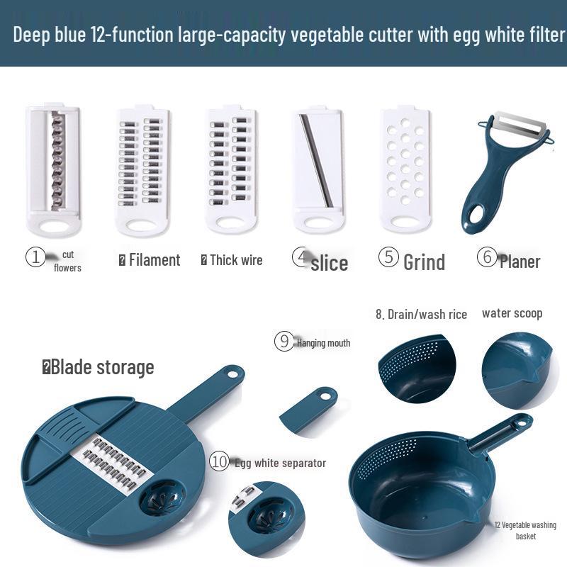 Multifunctional Kitchen Vegetable & Potato Slicer, Grater, Peeler, and Julienne Cutter