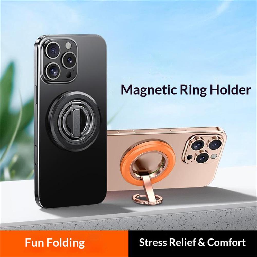Magnetic Phone Ring Stand Foldable Strong Magnet Holder 360° Rotation Phone Desktop Stand