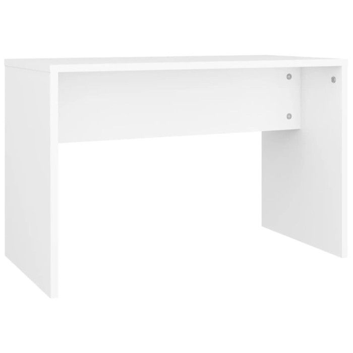 Toilet Stool - White - 70x35x45 Cm - Engineered Wood - Contemporary Design - 110 Kg Max