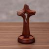 Detachable Wooden Hollow Cross Ornament Vintage Crucifix Wall Hanging Decor for Living Room Office Church Decoration