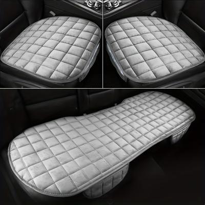 3PCS/SET Car Seat Cushion Cover, Universal Type Autumn and Winter Short Plush Clip, Cotton Thickened Plus Velvet Car Cushion Supplies, Non-slip