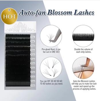 Flourishing Lashes Mega Volume Natural Long Korean PBT Fibers Handmade Matte Black Super Soft Easy Fan Eyelash Extensions Rapid