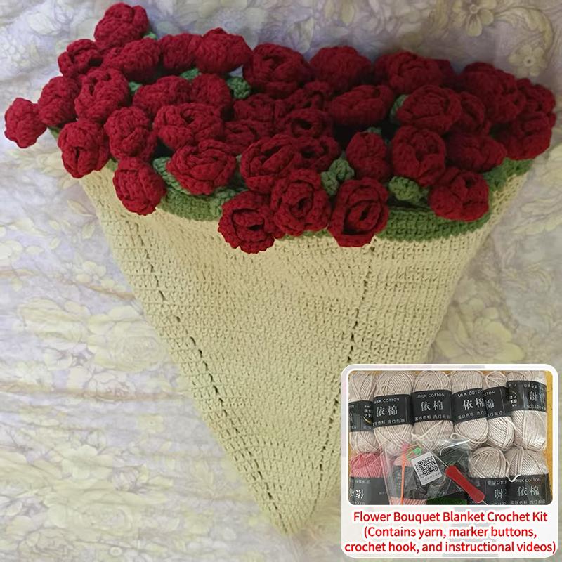 Rose Blanket Material Package Bell Orchid Handmade Birthday Gift For Girl Wedding Blessing Blanket Handmade Material Diy Gifts