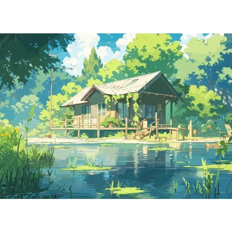 Aestheticism Anime Scenes Posters Sakura Tram Train Ocean View Prints Canvas Printing Wall Landscape Art Picture for Home Decor