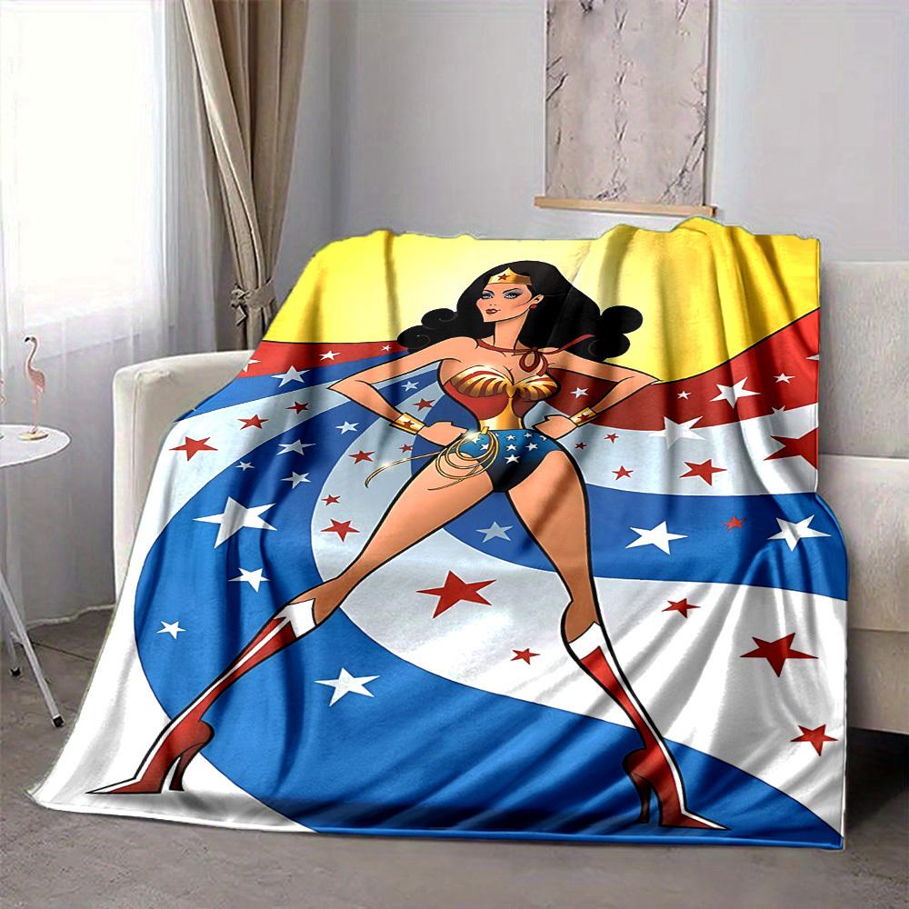 1ks Flanelová deka Wonder Woman Měkká, teplá a útulná na pohovku, postel, do kanceláře a na cesty Všestranný dárek pro každé roční období, Vánoční dárek