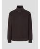 Binpolmen Textured Quarter-Zip Long-Sleeve T-Shirt Brown