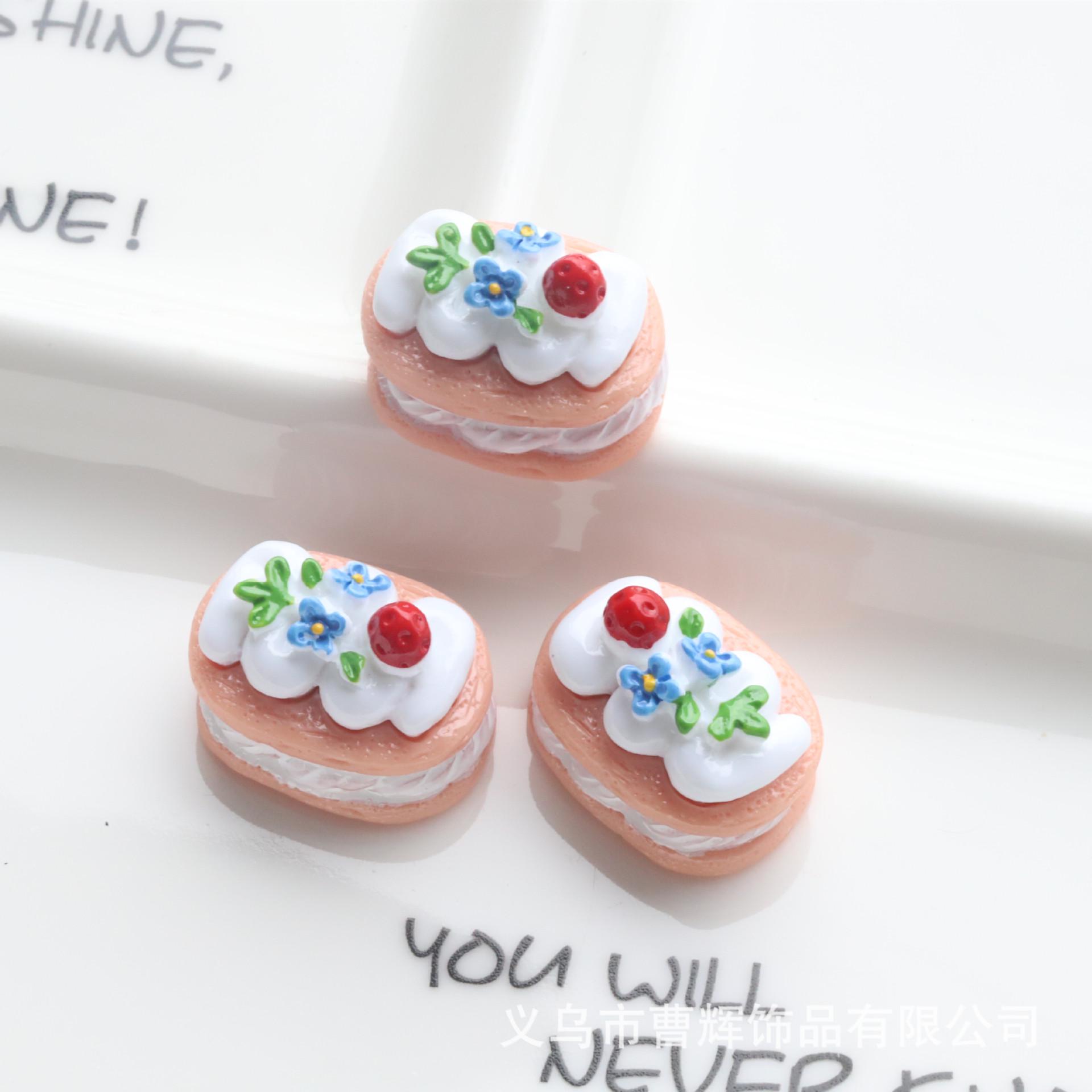 

Реалистичная роза торт еда Play Cream клей мобильный телефон чехол брелок кулон смола ювелирные изделия аксессуары 2.0cm