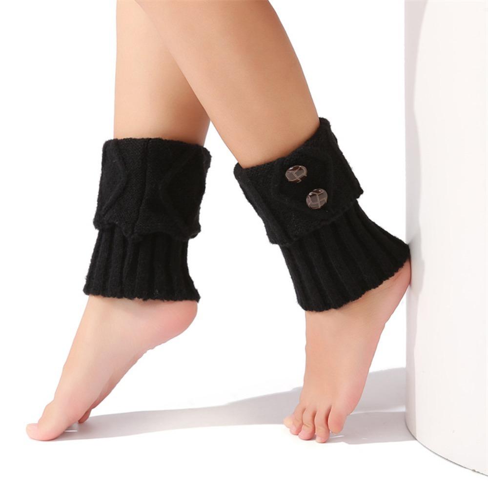 Buttons Crochet Knitted Leg Warmer Thermal Boot Cover New Short Leg Warmers  Autumn Winter