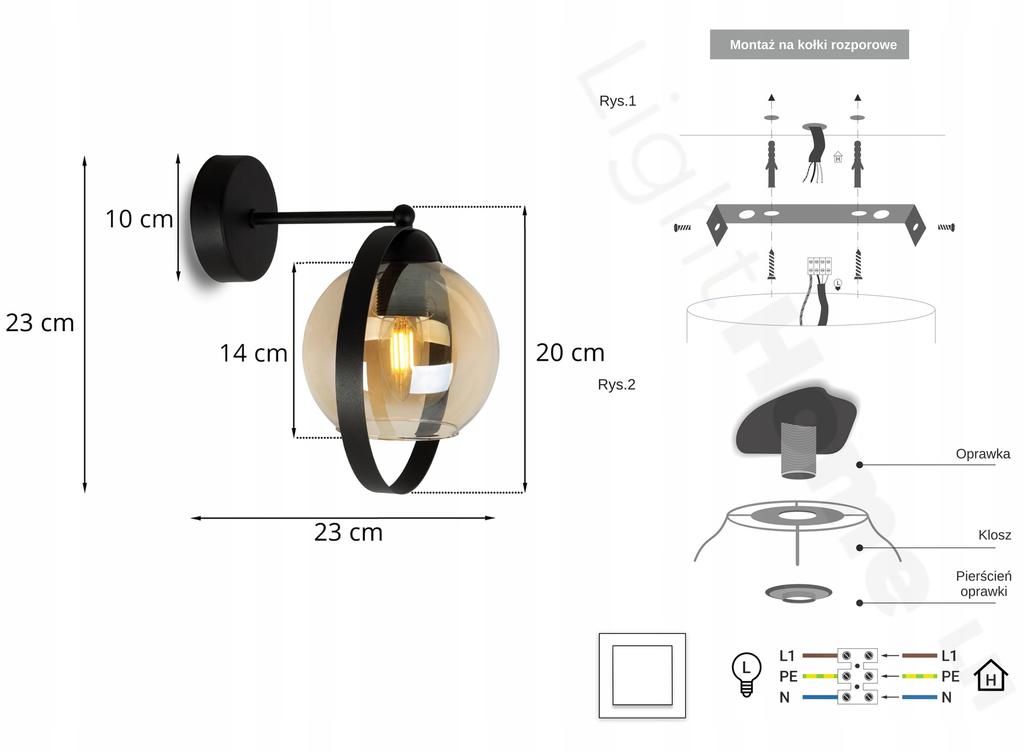 MODERN HONEY RING GLASS WALL LAMP