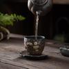Gilt Rough Pottery Embossed Master Cup Handmade Tea Cup Vintage Iron Glaze Small Tea Cup Kung Fu Tea Set