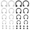 4Pcs/32pcs 16G Septum Nose Rings Stainless Steel Hoop Horseshoe Piercing Jewelry Tragus Cartilage Earrings for Women Men 6-12mm
