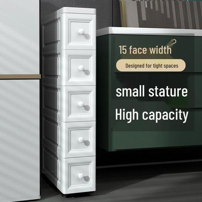 Crevice Storage Cabinet with Drawer - 15/18/25cm Narrow Shelf for Bathroom/Kitchen Organization