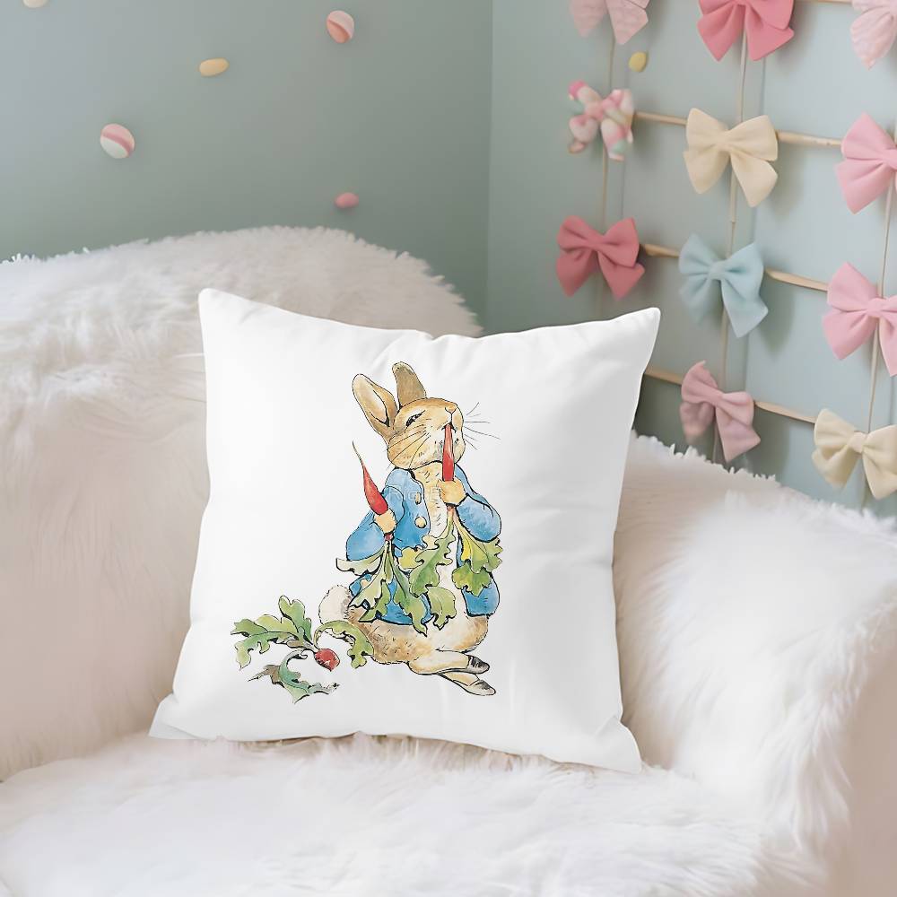 PPeters RRabbits Case Plush Fabric Soft Pillowcase Double Sided Print Cushion Cover Household Gifts