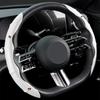 2pcs Carbon Fiber Non-Slip Steering Wheel Cover Car Accessories For Porsche Boxster Cayenne Panamera Macan Cayman 911 918 996 917 991
