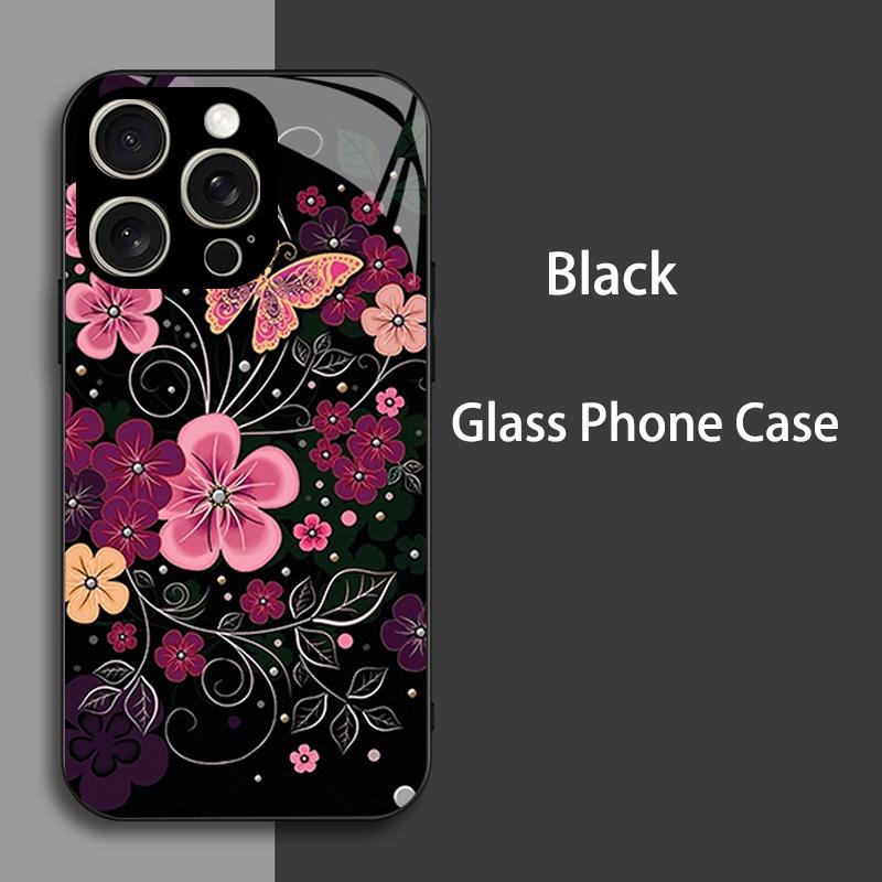 Tempered Glass Phone Case For iPhone 14 13 12 11 15 Pro Max Plus Mini X XS Max XR 7 8 6 6s Plus Hard PC Shockproof Back Bumper
