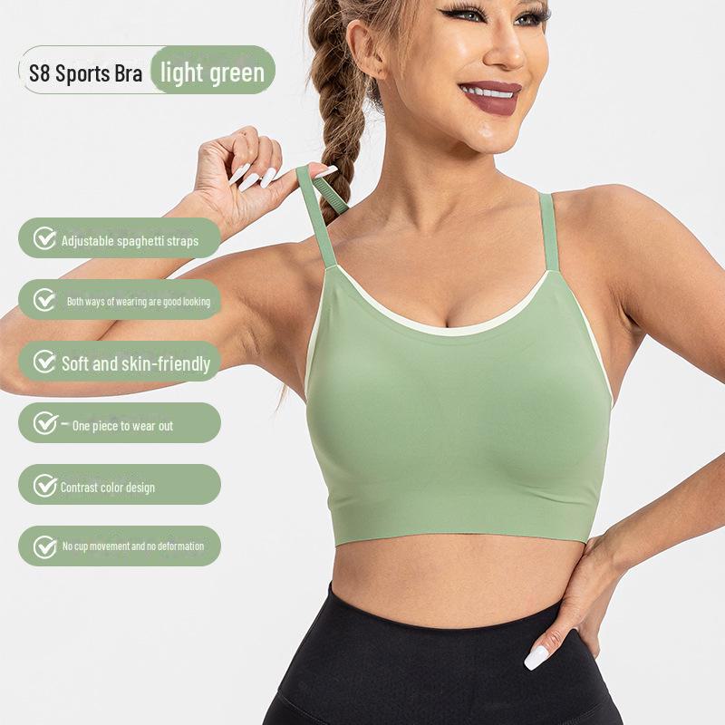 

Женский цветочный спортивный бюстгальтер для йоги - регулируемые тонкие бретели, красивый дизайн спины для бега, фитнеса и пилатеса 2X Large светло-зеленый