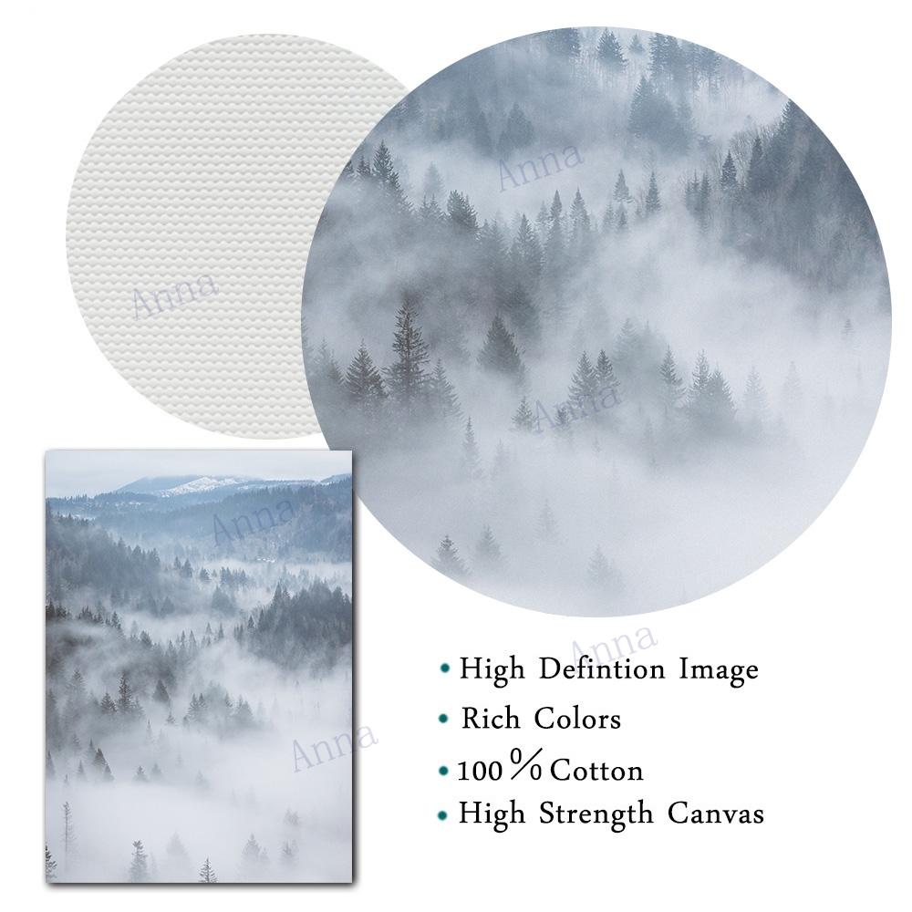 Christmas Home Decor Poster Winter Farmhouse Bison Paintings Pine Picture Scandinavian Wall Art Canvas Painting Living Room Deco