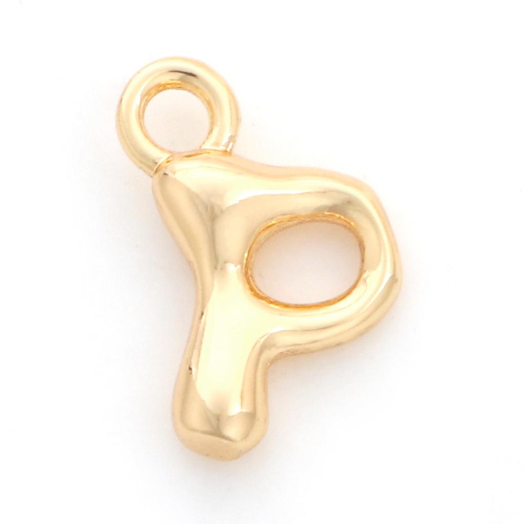 3 Piece Brass Charms 18K Real Gold Plated Capital Alphabet/ Letter Message " A-Z " Pendant Accessories DIY Personalized Jewelry
