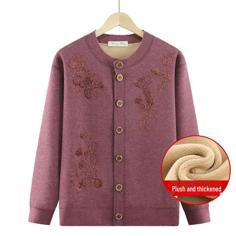 

Warm Velvet Two-Piece Cardigan Set for Women - Cozy Autumn & Winter Wear XL Recommended 80-105 lbs