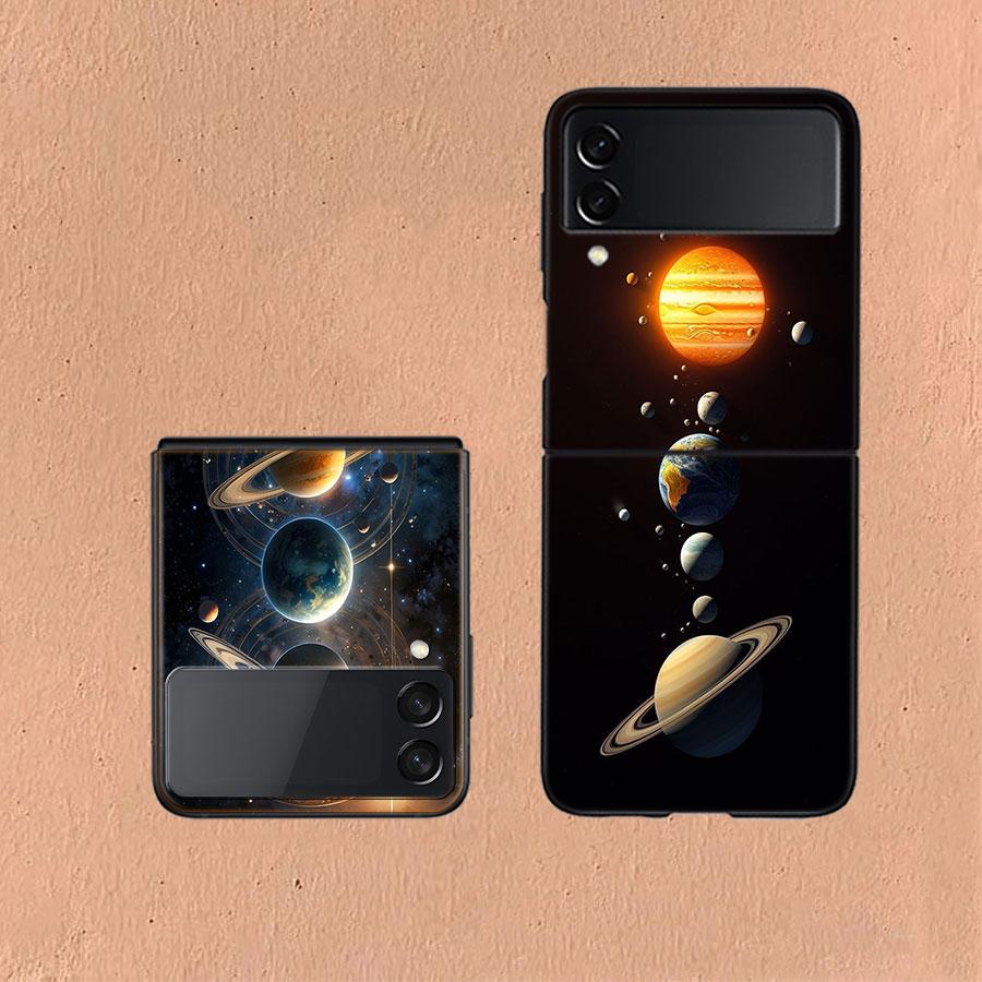 Cosmic Galaxy Phone Case For Samsung Z Flip 6 7 5G Galaxy Z Flip 5 4 3 5G Cases Shockproof Hard Cover TPU