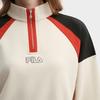 Fila Oryginalna Moda Retro Sportowa Casualowa Osobowość Blok Kolorów Wygodna Wszechstronna Krótka Luźna Bluza z Pół-Zipem ze Stójką F11W619211FBG