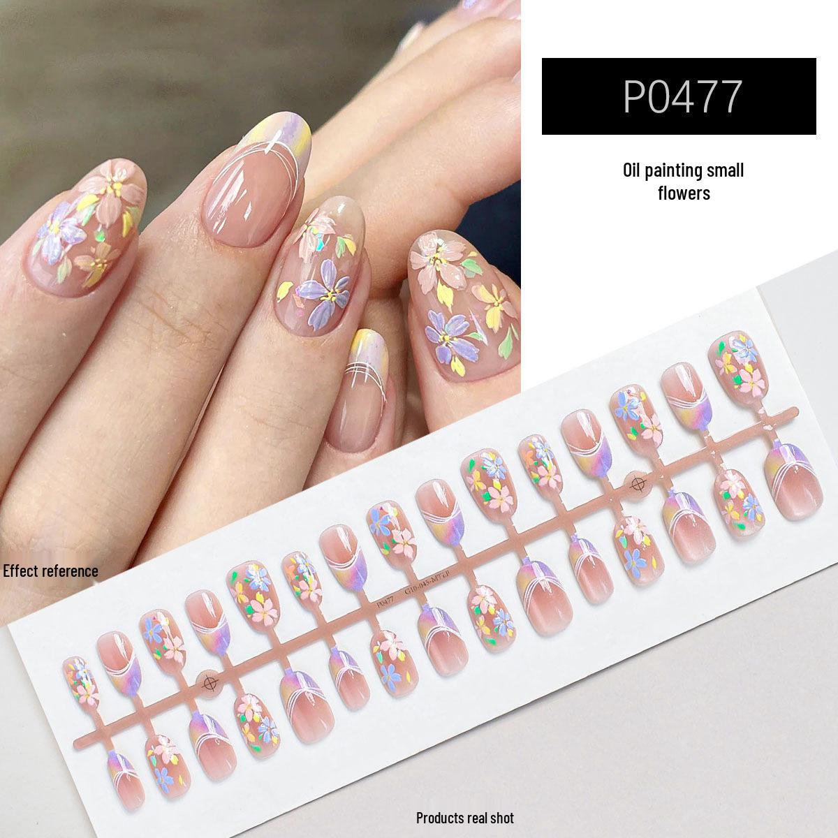 Spring Leopard & Floral Rhinestone Gel Nails: Short Cat Eye & Long Stiletto Tips
