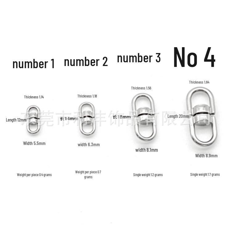 

Stainless Steel 360° Rotating 8-Shaped Keychain Buckle Size 1