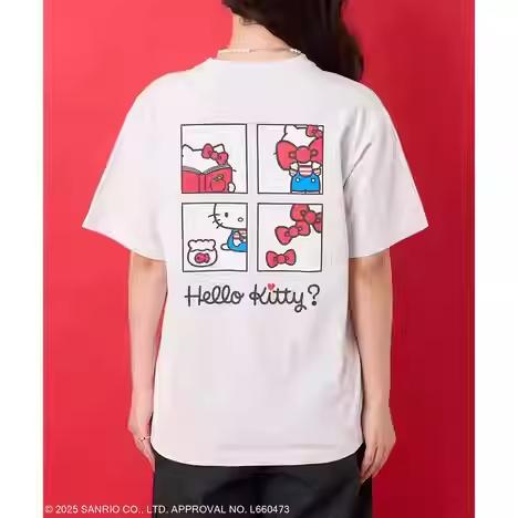 2026 Zomer 100% Katoen Sanrio Hello Kitty Bedrukt Casual Los T-shirt Ouder-kind Vintage Harajuku Top 52TOYS Samenwerking