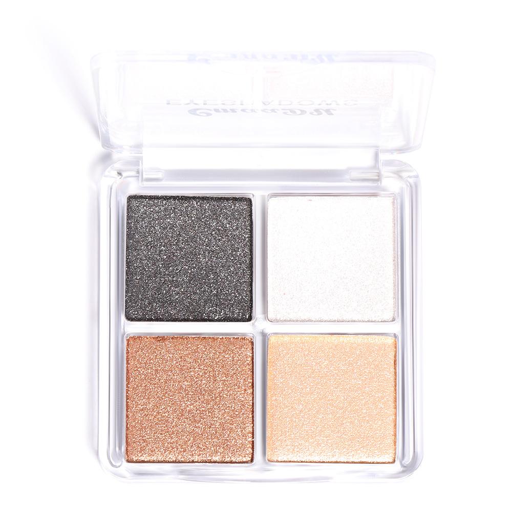 Palette de fards à paupières 4 couleurs, fards à paupières nacrés mats, différentes couleurs et combinaisons