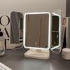 Folding LED Makeup Mirror with Light for Bedroom or Dorm Vanity