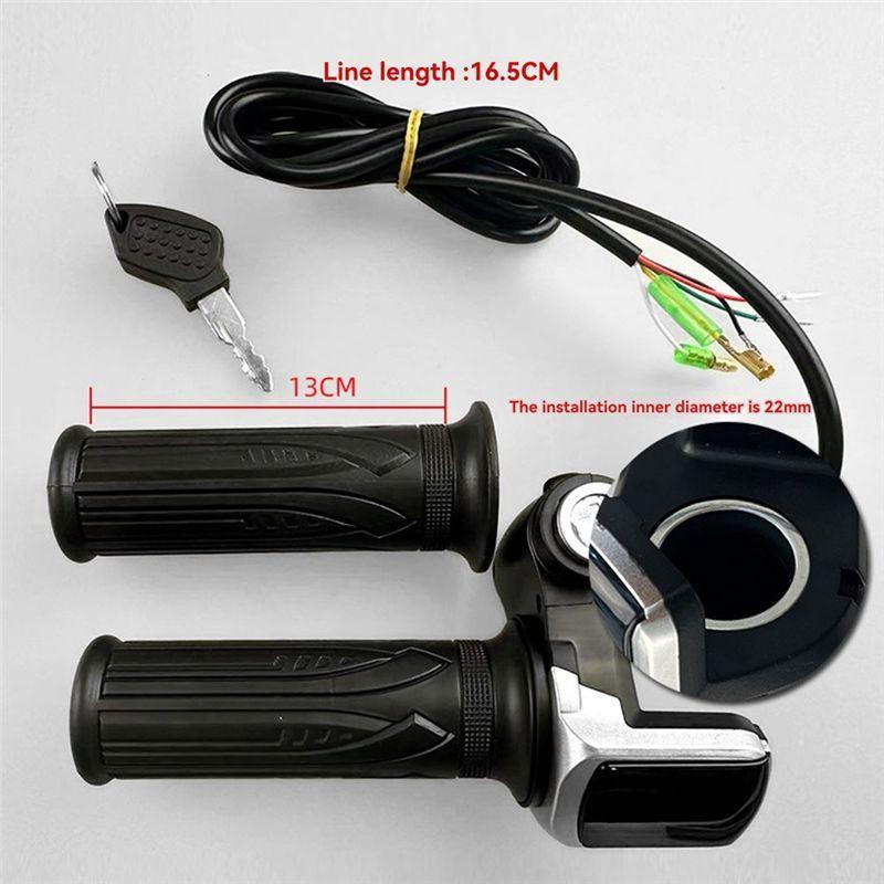 NEW HOT In Stock-For Electric Scooter Bike Parts- 48V Throttle Handlebar Grip Power Speed Rotary With Key With LCD Battery Displ