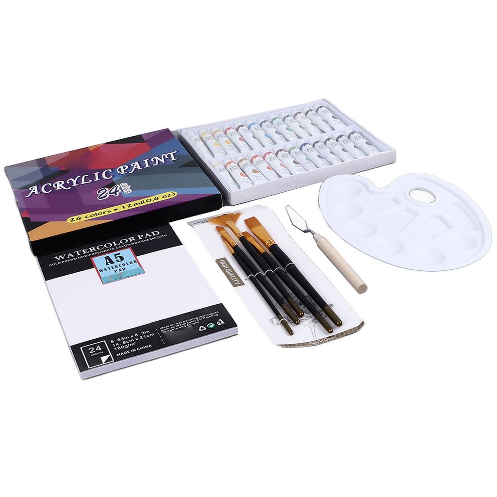 Castle Art Supplies 24 x 12ml Aquarelverf Tube Set | Waarde voor volwassen artiesten | Kwaliteit