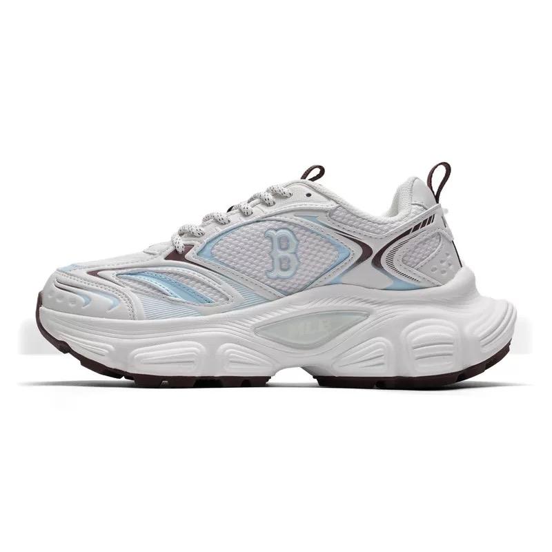 MLB Winner Chunky Textile, Synthetic Leather Height Increasing Mid top Chunky Sneakers Unisex Blue Sneakers 3ASHWC26N-43BLS 38