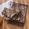Autumn and Winter Leopard Print Scarf Large Shawl for Women Autumn and Winter New Double Sided Scarf Versatile Tassel Thickened Outer Wear