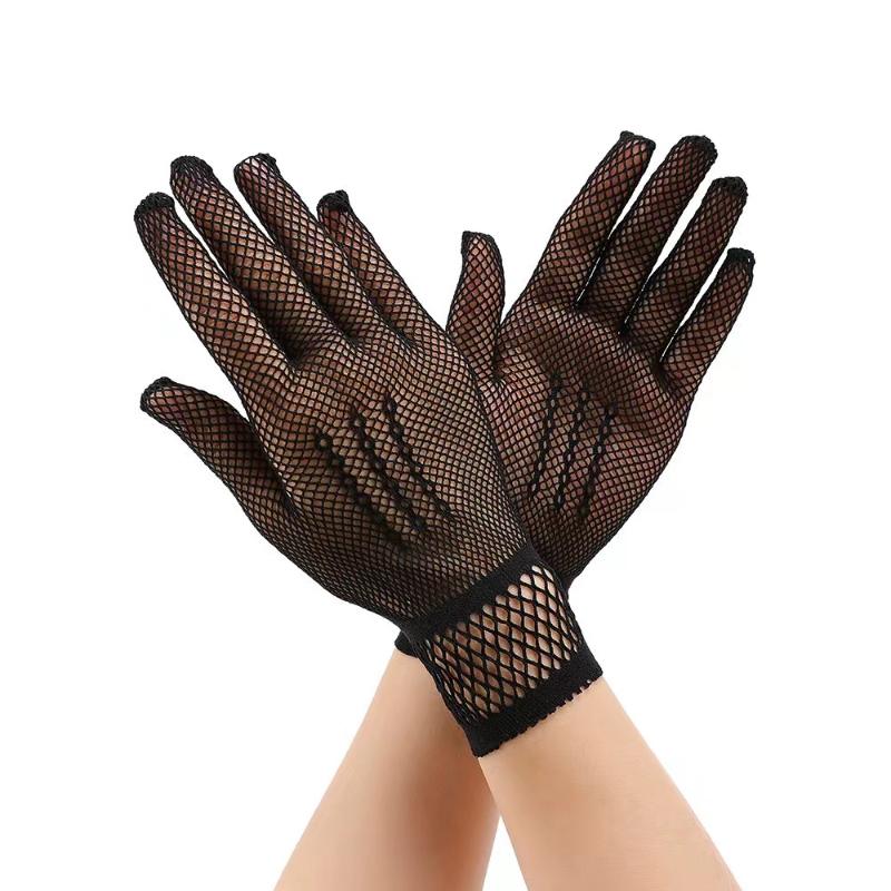 Damen-Hochzeitshandschuhe, Mesh-Fischnetz-Handschuhe, UV-beständige Fäustlinge
