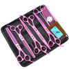 8.0 Inch Nimpson, 5 Packs Of Lacquered Pink, Pet Grooming Scissors, Straight Scissors, Set, Free Row Comb.