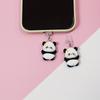 Adorable Panda Phone Charm: Cute Black And White Panda with Flower, Protects Your Phone from Dust