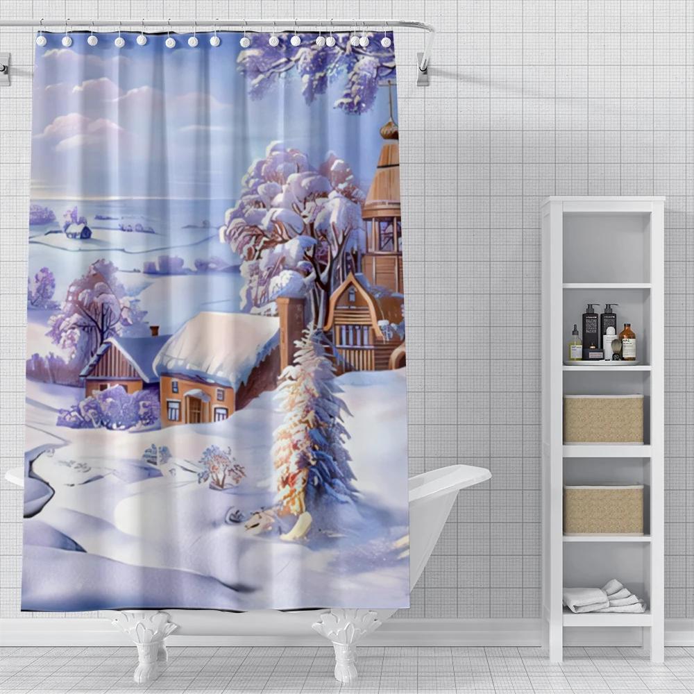 Home Shower Curtains For Bathroom Landscape Animals Waterproof Fabric Bathroom Curtains Modern Shower Curtain 180X200 240X200