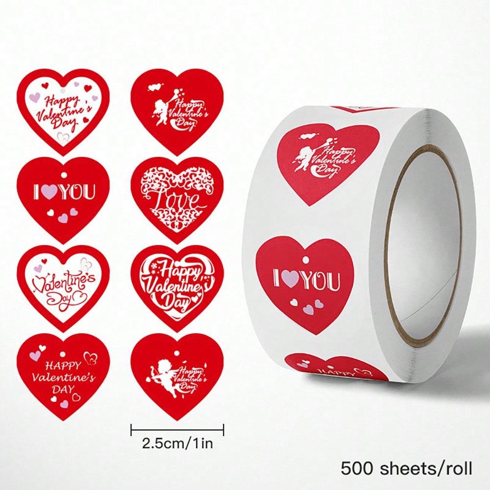 Valentine s Day Thank You sticker, heart-shaped, romantic envelope, gift decoration, sealing tape, self-adhesive sticker